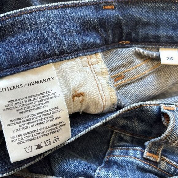 Citizens Of Humanity Olivia High Rise Slim Ankle Denim Jeans Exposed Button Fly - Picture 7 of 9